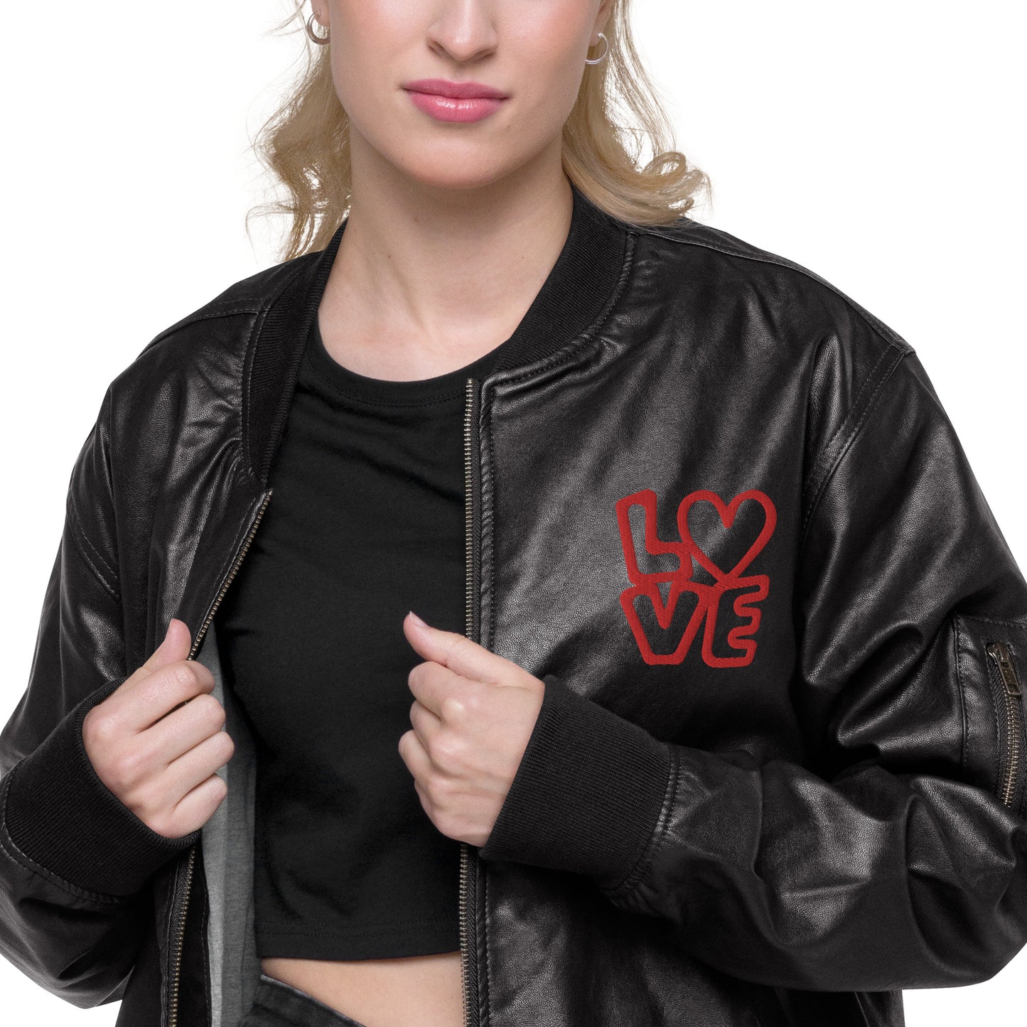 Freak Nation Leather Bomber Jacket